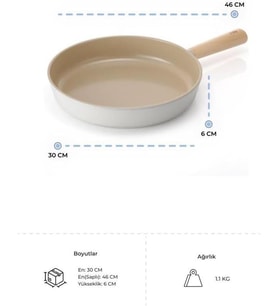 Neoflam Fika Bej Alüminyum Tava - 30 Cm