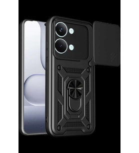 Poco X8 Pro Max Pars Lens Yüzüklü Silikon - Siyah