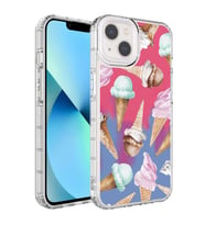 Apple iPhone 13 Kılıf Renkli Desenli Sert Silikon Zore Korn Kılıf NO9