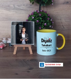 Diyaliz Teknikeri Fotoğraflı Dekoratif Taş, Kupa Bardak Beyaz Hediye (Model 7)