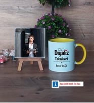 Diyaliz Teknikeri Fotoğraflı Dekoratif Taş, Kupa Bardak Beyaz Hediye (Model 7)