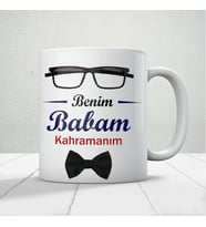 Benim Babam Kahramanım Babalar Günü Baskılı Kupa Bardak Kahve Kupa Bardak