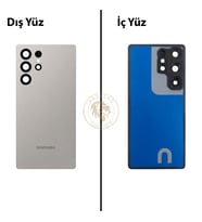 Samsung S25 Ultra Gümüş Arka Pil Kapağı Batarya Kapağı Lazer Kesim Back Cover
