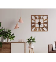 BK Home Dekoratif 45cm Ahşap Duvar Saati-59 (Beyaz)