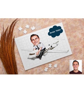 Pilot Karikatürlü Kişiye Özel Puzzle