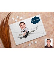 Pilot Karikatürlü Kişiye Özel Puzzle