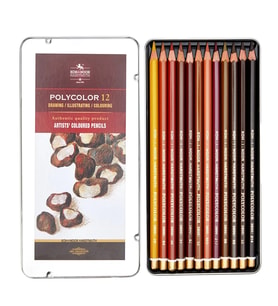 Koh-i-Noor Polycolor Kuru Boya Kalemi 12li Set Kahve Tonlar 3822