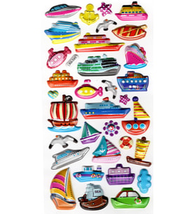 Sticker Kabartmalı Stiker Defter, Planlayıcı Etiket (limlra-045) - 17X9 cm - Gemi