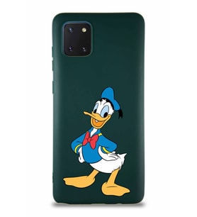 Samsung Galaxy Note 10 Lite Soft Premier Kapak Donald Duck-C Tasarımlı Silikon Kılıf - Yeşil (Şeffaf)