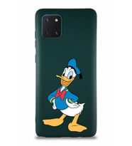 Samsung Galaxy Note 10 Lite Soft Premier Kapak Donald Duck-C Tasarımlı Silikon Kılıf - Yeşil (Şeffaf)