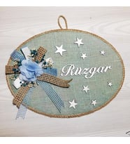 Lora Davet Erkek Bebek kapı süsü, Hastane kapı süsü, Duvar süsü (1 Adet) Mavi - 36206