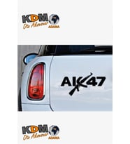 Ak47 Logo Silah Oto Sticker Siyah 20*12 Cm