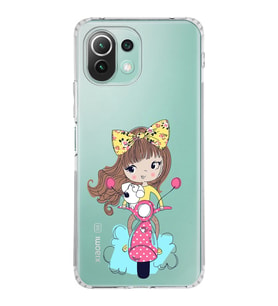 Xiaomi  Mi 11 Lite  Kamera Korumalı Kapak Vespagirl Tasarımlı Şeffaf  Kılıf