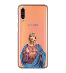 Samsung Galaxy A70 Uyumlu Taylor Swift Desenli Şeffaf Telefon Kılıfı