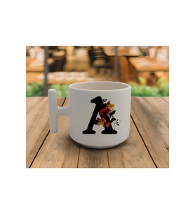 Latte & Espresso El Yapımı 'a' Baş Harf Kupa T Kulp Kupa 200 Ml