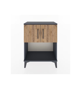 Arges Komodin 2 Raflı 2 Kapaklı 60x30x80 Antrasit-Çam