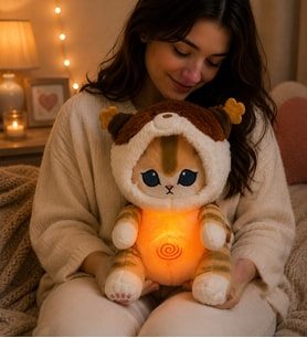 Nefes Alıp Veren Işıklı Sevimli Kedi Sevgiliye,Arkadaşa Hediye