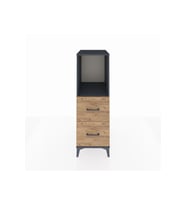 Kronos Dolap Tek Raflı 2 Çekmeceli 44x59x134 Antrasit-Çam