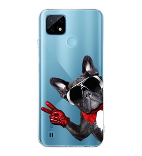 PrintiFy Realme C21  ile Uyumlu 1mm Slim Fit Köpek 2 050e Baskılı Şeffaf  Kılıf