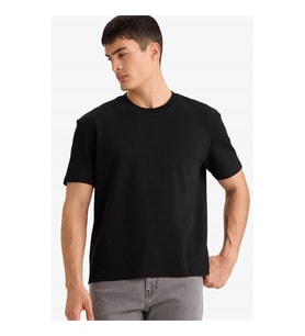Defacto 26Y801002287 Siyah Erkek T-Shirt D7912AX/BK81