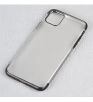 iPhone 11 Pro Max Kılıf Mat Dört Köşeli Lazer Silikon Kılıf (Siyah)