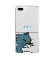 Iphone 7 Plus ve 8 Plus Uyumlu Tom ve Jerry Tasarımlı Şeffaf Telefon Kılıfı