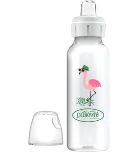 Brown's 8 oz/250 ml PP Dar Ağız + Sippy Biberon Bardak, Flamingo, Tekli Paket