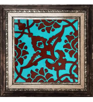 Armada Çini 20x20 Cm SP 83 Turkuaz Kahve Kütahya Çini Seramik Pano