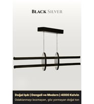 Halo Silver Lineer LED Sarkıt Avize – Kumandalı Dim Edilebilir – Yukarı & Aşağı Işık