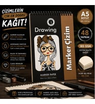 DreamArt Galery A5 Marker Defter Profesyonel Marker Çizim Defteri 48 Yaprak Üstten Spiralli