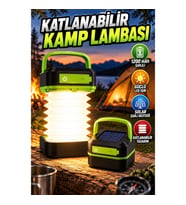 Katlanabilir LED Kamp Lambası 1200 mAh Şarjlı Akordeon Tasarım El Feneri