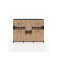 Hyperion Dolap 14 Raflı 10 Kapaklı 220x44x163 Antrasit-Çam