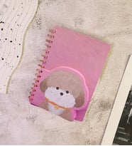 Sevimli Köpek Kapaklı Spiral Defter (Pembe)