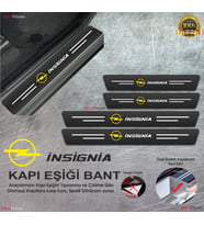 Opel İnsignia Logolu Karbon Kapı Eşiği Koruyucu Suni Deri 4'lü Set