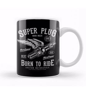 Super Plug Born To Ride Kupa Bardak Porselen