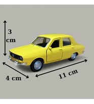 Nostaljik Metal Çek Bırak Sarı Araba Renault 12 Kapılar Açılır
