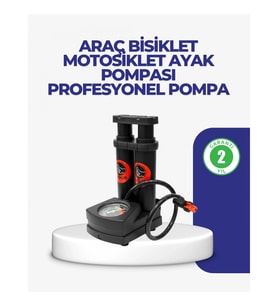 Mey İthalat® Kaymaz Pedallı Ayaklı Hava Pompası Tüm Supap Uyumlu