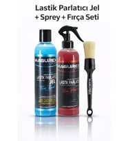 Lastik Parlatıcı Jel 400ML + Sprey Parlatıcı 400ML + Detay Fırçası Seti