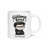 Ciddi Asık Suratlı Karaktere Gülümse Biraz Ağır Abi Çizgisi Kupa Bardak Hediye