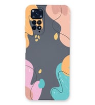 PrintiFy Xiaomi Redmi Note 11 Pro  Uyumlu Lansman Kılıf Karışık Renkler Tasarımlı İçi Kadife Kapak (Petrol Mavisi)