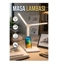 Kısılabilir LED Masa Lambası Kalemlik ve Telefon Tutuculu Modern Tasarım