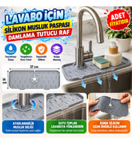 Lavabo İçin Silikon Esnek Mat Musluk Sapı Damlama Tutucu Raf Mutfak Tezgahı Sıçrama Koruma (adet fiyatıdır)