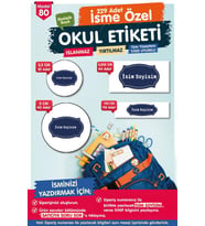 Okul Etiketi Kalem Defter Etiketi Özel İsim Yazılabilen Etiket Seti - İsim Etiketi-T525-OE80