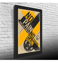 No Pain No Gain Sarı Siyah  Poster Kanvas Tablo 50 x 70