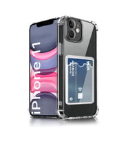 Teknomoda Apple iPhone 11 Kılıf Kartlıklı Anti Şok Korumalı Şeffaf Silikon Şeffaf Açık