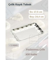 Köşeli Kayık Tabak 24,4 cm Paslanmaz Çelik Tabak