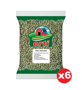 Orti Yeşil Mercimek 1 Kg. x 6 Adet