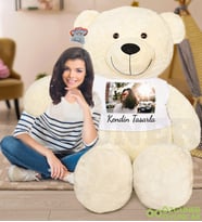 Pandamke 180 cm Kendin Tasarla Tişörtlü Tatlım Peluş Ayıcık (%100 Yerli) (Krem)
