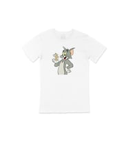 Tom Jerry Kedi Fare Tişört (Beyaz)