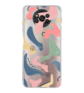 Xiaomi  Poco X3 Pro  Kamera Korumalı Kapak Abstract Tasarımlı Şeffaf  Kılıf